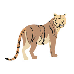 Vector illustration of a tiger on a white background. endangered animals