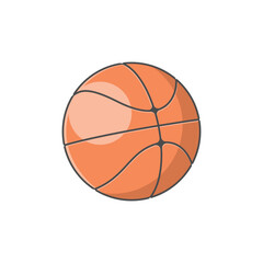 Flat style vector art of basketball, perfect for creative designs