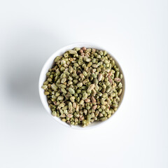 Natural thyme spice (Thymus vulgaris).  Top view.