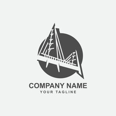 Bridge Logo design template. Simple and clean flat design of bridge vector template. bridge logo for business.