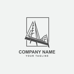 Bridge Logo design template. Simple and clean flat design of bridge vector template. bridge logo for business.