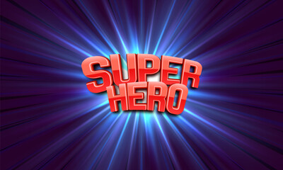 Superhero logo on bright background. Vector illustration.