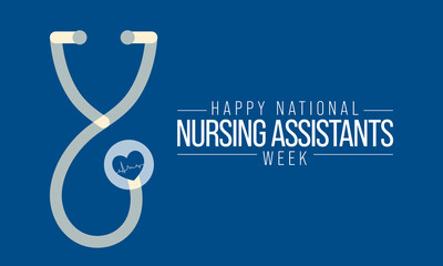 Nursing assistants week is observed every year in June, The main role of a CNA is to provide basic care to patients and help them with daily activities. vector illustration