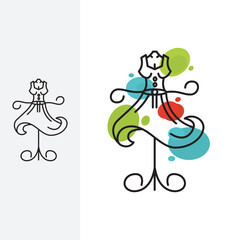fashion model logo vector design template best. logo with color bubble style,

