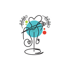 fashion Props logo design vector template sign icon. logo with lineart style,
