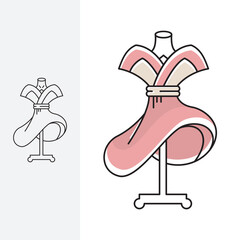 fashion mannequin logo design simple modern. logo with offside style,
