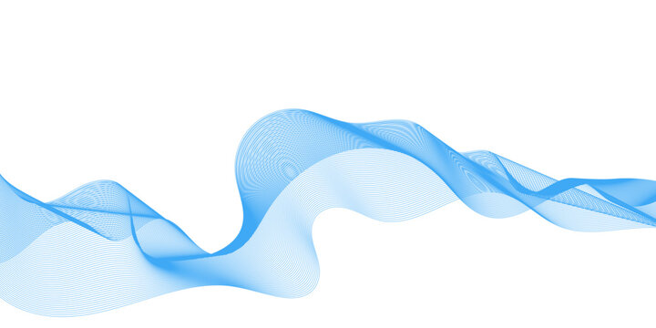 Abstract blue wave on white background. Vector illustration for your design. © Sigit
