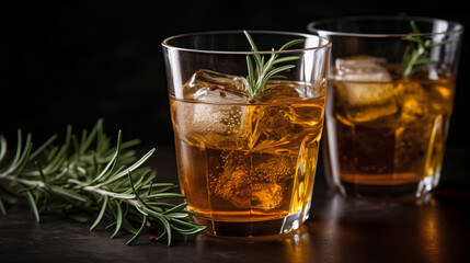 Ice tea, fresh summer drink. Generative AI image