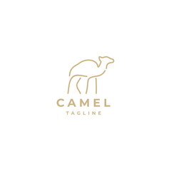 Camel geometric logo vector icon design template