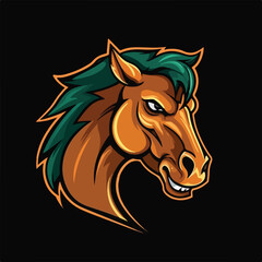 Fototapeta na wymiar Horse Stallion Head Mascot logo esport vector illustration