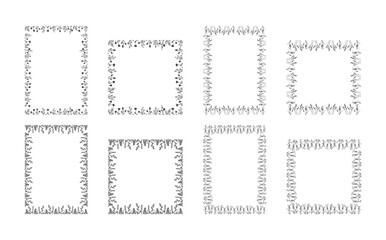 Retro elegant borders and filigree meadow ornaments.