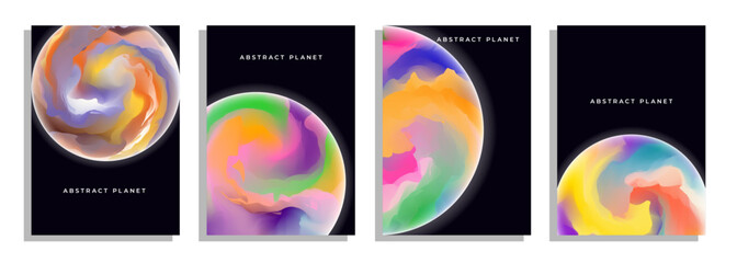 colorful abstract planet cover background design