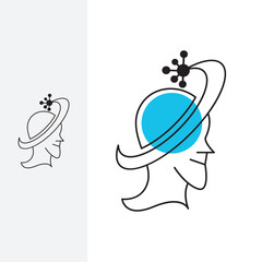 artificial Intelligence Logo symbol and icon Template vector. logo with monoline style,
