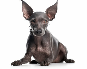 photo of Mexican hairless dog isolated on white background. Generative AI