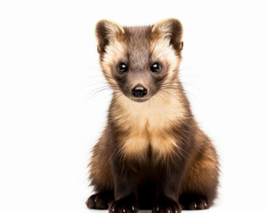 Obraz premium photo of marten (mammal) isolated on white background. Generative AI