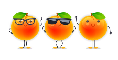 Peach Character with Various Face Expressions