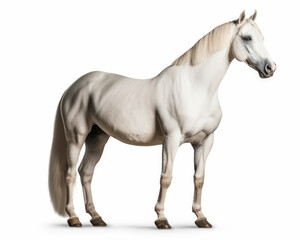 Fototapeta premium photo of Lipizzaner isolated on white background. Generative AI