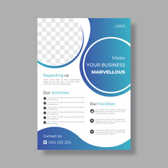 Modern corporate flyer A4 vector template for digital marketing agency, suitable for business poster layout, corporate banners, and leaflets, cover page, perfect for creative professional business.