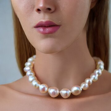 woman with pearl necklace by Generative AI