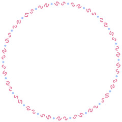 Cute pastel circle border frame