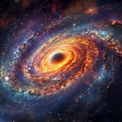 spiral galaxy in deep space made with Generative AI