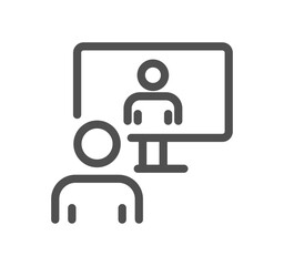 Business people and human resources related icon outline and linear vector.