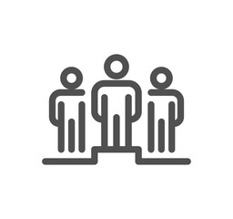 Business people and human resources related icon outline and linear vector.
