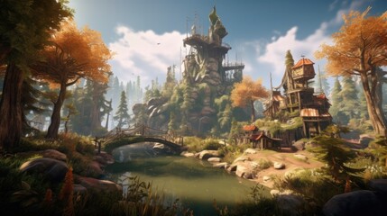 Obraz premium Beautiful Scenery Game Art