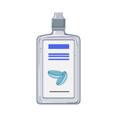 care contact lens solution cartoon. medical health, clean transparent care contact lens solution sign. isolated symbol vector illustration