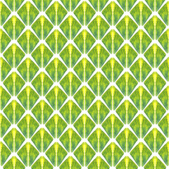 Watercolor seamless hand drawn geometric pattern with colorful rhombuses