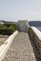 santorini greece island landscape on sunny day