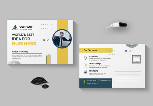 World Best Postcard Design Template