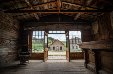 Inside a Store Front at Bannack State Park Ghost Town