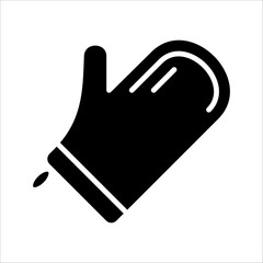 Solid vector icon for cooking glove which can be used various design projects.
