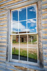 Reflection on a Window at Bannack State Park Ghost Town