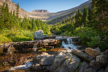 Forest Fire Haze at a Roadside Overlook Along Road to the Sun in Glacier National Park, Montana