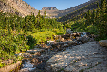 Forest Fire Haze at a Roadside Overlook Along Road to the Sun in Glacier National Park, Montana