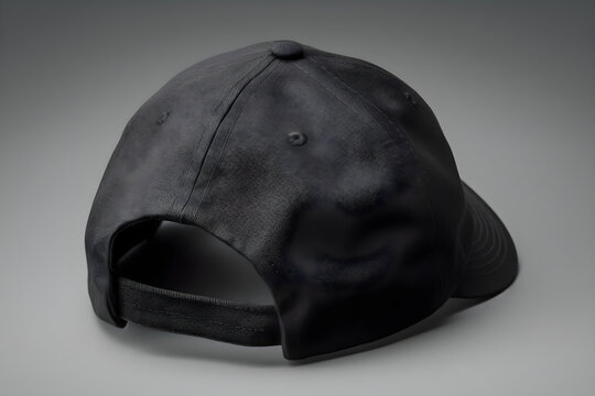 Baseball Cap, schwarz, Mockup, blanko, Hinteransicht, R&uuml;ckansicht