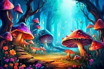 Obraz na płótnie Canvas Mushrooms in wonderland 