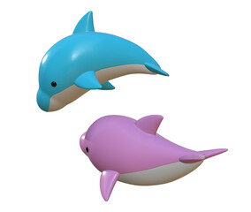 かわいいイルカのキャラクター