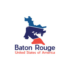 Baton Rouge City Map Geometric Creative Logo