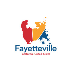 Map Of Fayetteville City Colorful Geometric Creative Design