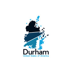 Durham City Map Illustration Geometric Creative Design