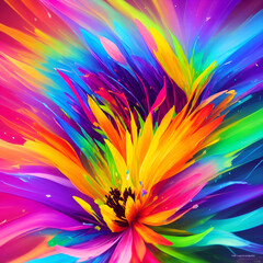 Obraz premium Magic flowers background. AI generated illustration