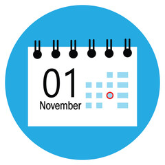 icon vector illustration, 01 november icon with white background