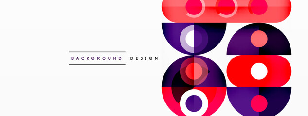 Fototapeta premium Abstract technology landing page background with circles and round elements. Creative concept for business, technology, science or print design