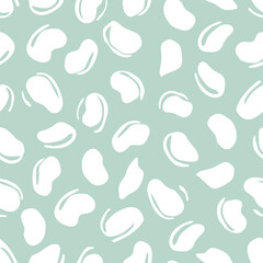 Seamless pattern with hand drawn beans. Stylish monochrome doodles. Modern graphic design.