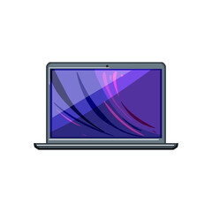 blank laptop computer cartoon. desktop business, monitor notebook blank laptop computer sign. isolated symbol vector illustration