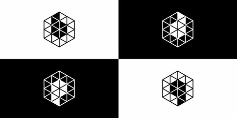 set of initials  b d p q geometric logo designs, vector EPS10 - obrazy, fototapety, plakaty