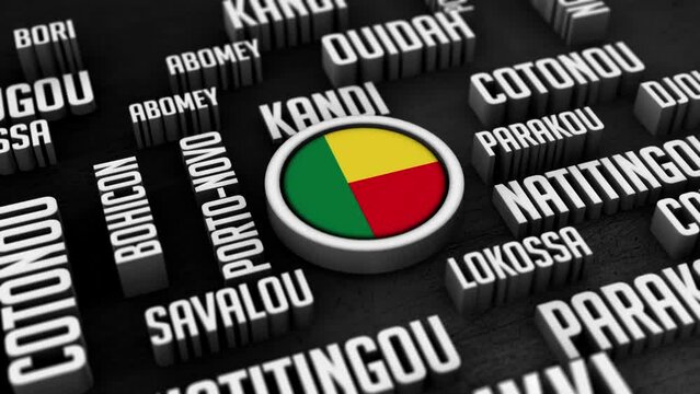 Benin Cities Word Cloud Collage In 3D